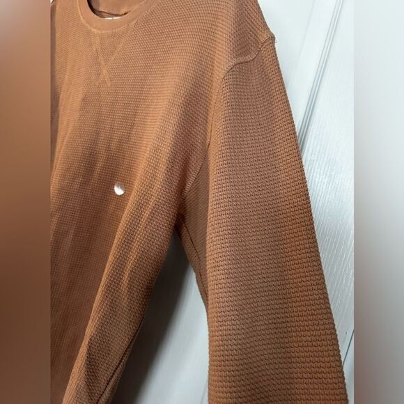 PACSUN Men’s Waffle Knit Shirt long sleeve‎ distressed NWT brown - Picture 7 of 13